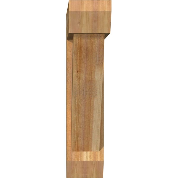 Traditional Slat Rough Sawn Bracket W/ Offset Brace, Western Red Cedar, 8W X 36D X 36H